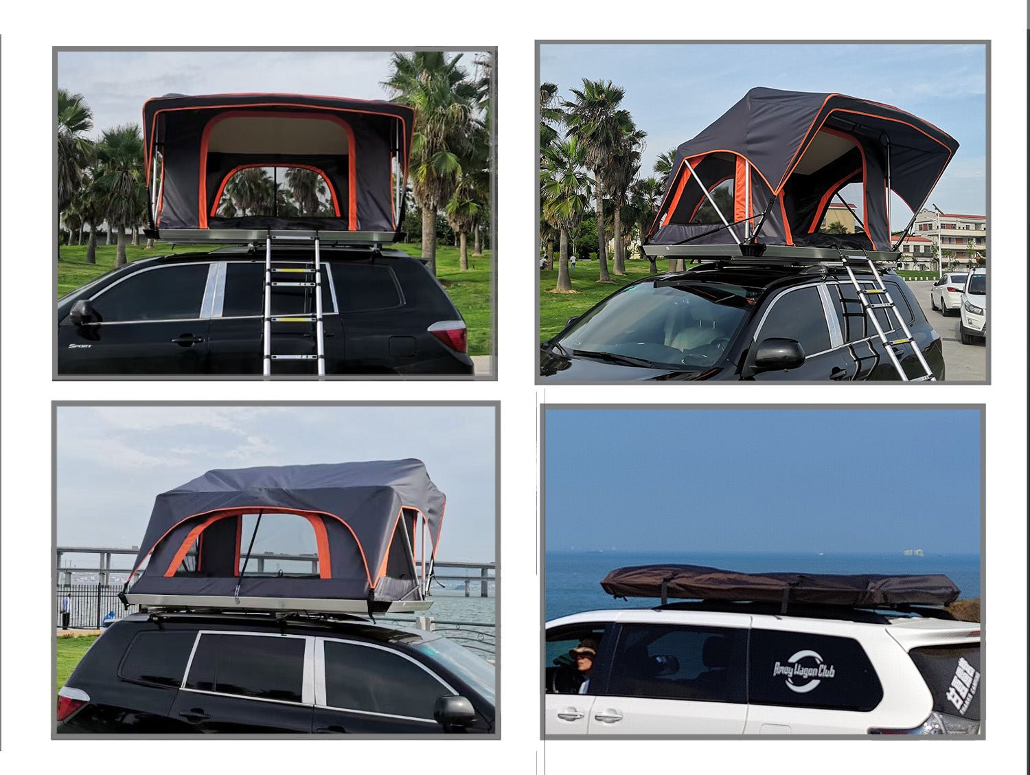 2 People Aluminum Soft shell Car Roof Top Tent MOT - T1000 - MARVELOUS OUTDOOR