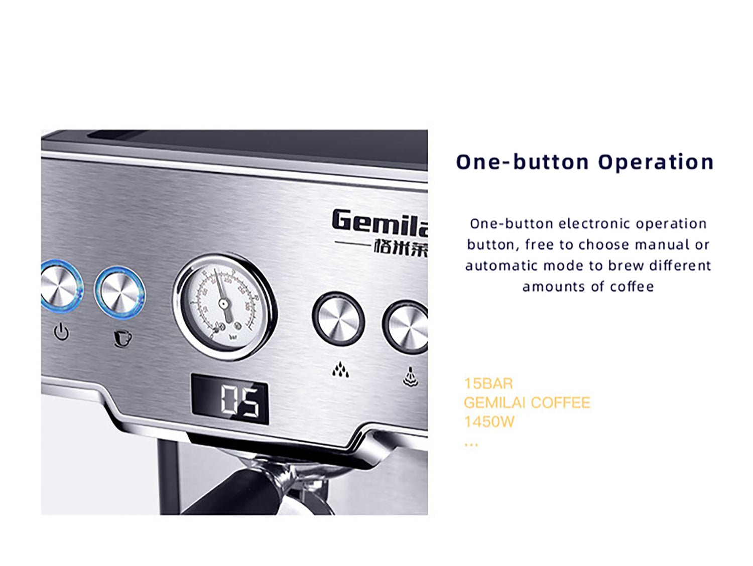 Mini Barista Stainless Steel Espresso Machine M3605 - MARVELOUS OUTDOOR