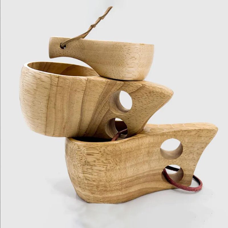 Vintage Wooden Handle Cup Set for Camping, Outdoor Adventure Equipment - MARVELOUS OUTDOOR
